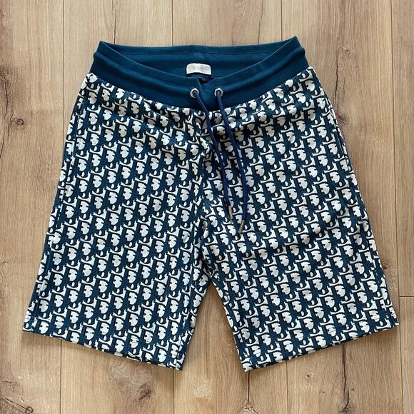 LARGE DIOR MEN'S NAVY T-SHIRT SHORT SET COTTON - Picture 4 of 12